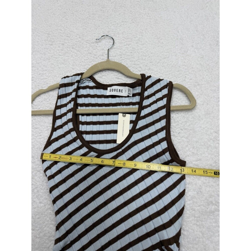 Anthropologie Sovere Maxi Dress Blue Solene Fitted Vacay Preppy Boho Medium NWT - Picture 8 of 12